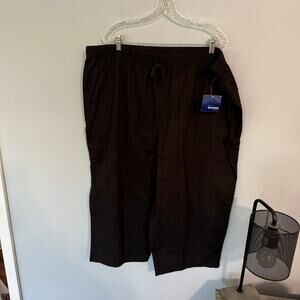 NWT Basic Editions Black Pull On Capri Pants Women's Plus Size 2X 100% Cotton